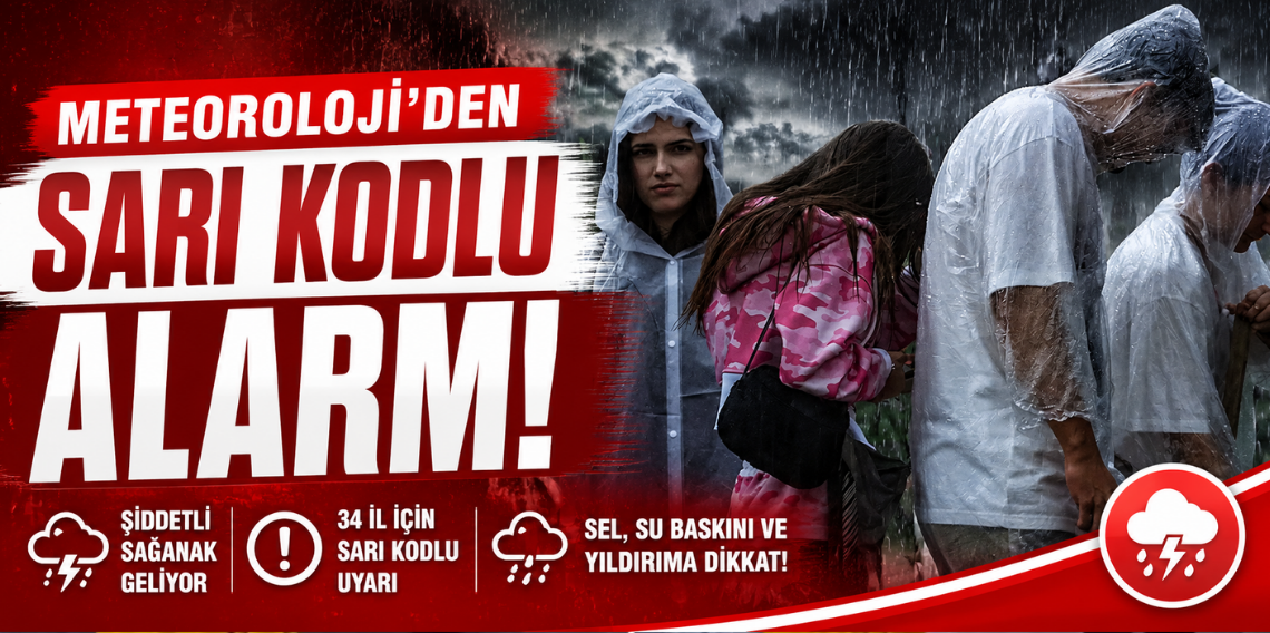 Meteoroloji'den 34 İl İçin Sarı Kodlu Uyarı! Kuvvetli Sağanak ve Fırtınaya Dikkat