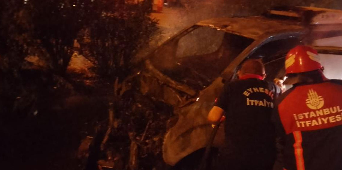 Giresun'da seyir halindeki otomobil alev alev yandı