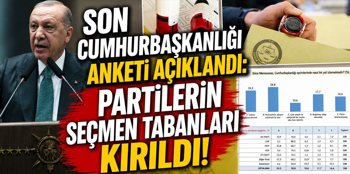 Son Cumhurbaşkanlığı anketi açıklandı: Partilerin seçmen tabanları kırıldı!
