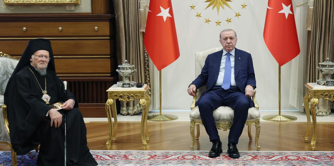 Cumhurbaşkanı Erdoğan, Fener Rum Patriği Bartholomeos’u kabul etti
