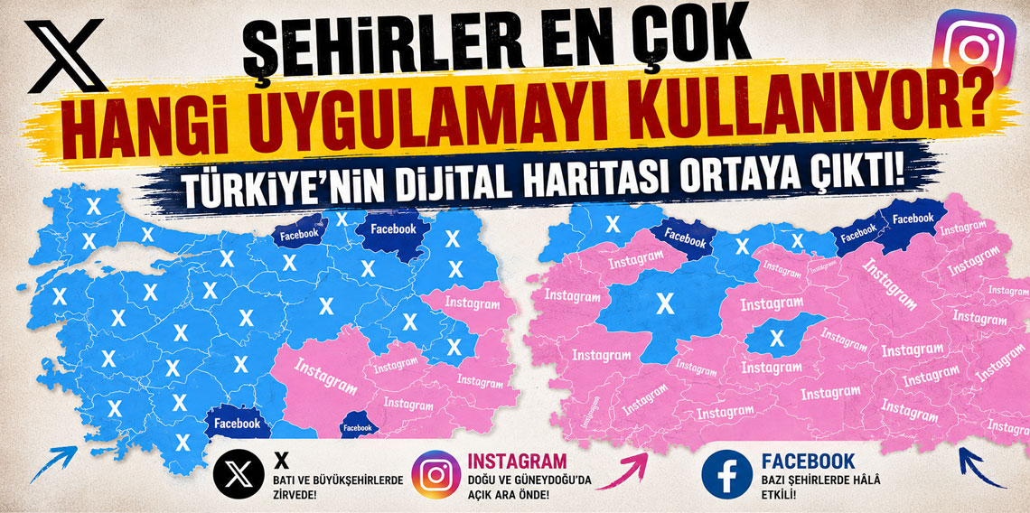 Şehirler en çok hangi uygulamayı kullanıyor? Türkiye'nin dijital haritası ortaya çıktı!