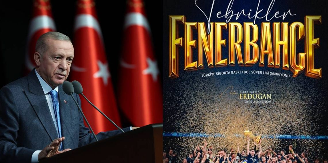 Cumhurbaşkanı Erdoğan’dan, Fenerbahçe Beko’ya tebrik mesajı