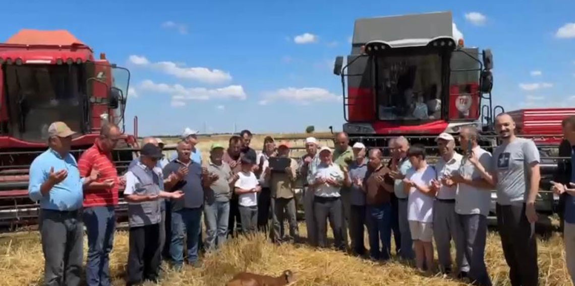 Buğday hasadı dualarla başladı