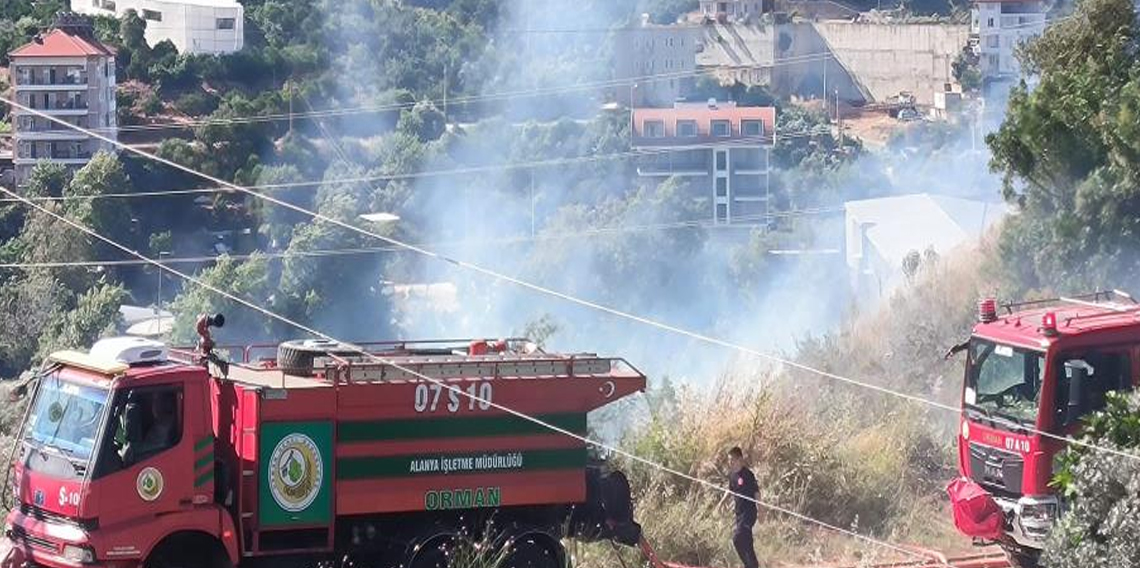Alanya'da zirai alanda çıkan yangında 1 dönüm zarar gördü