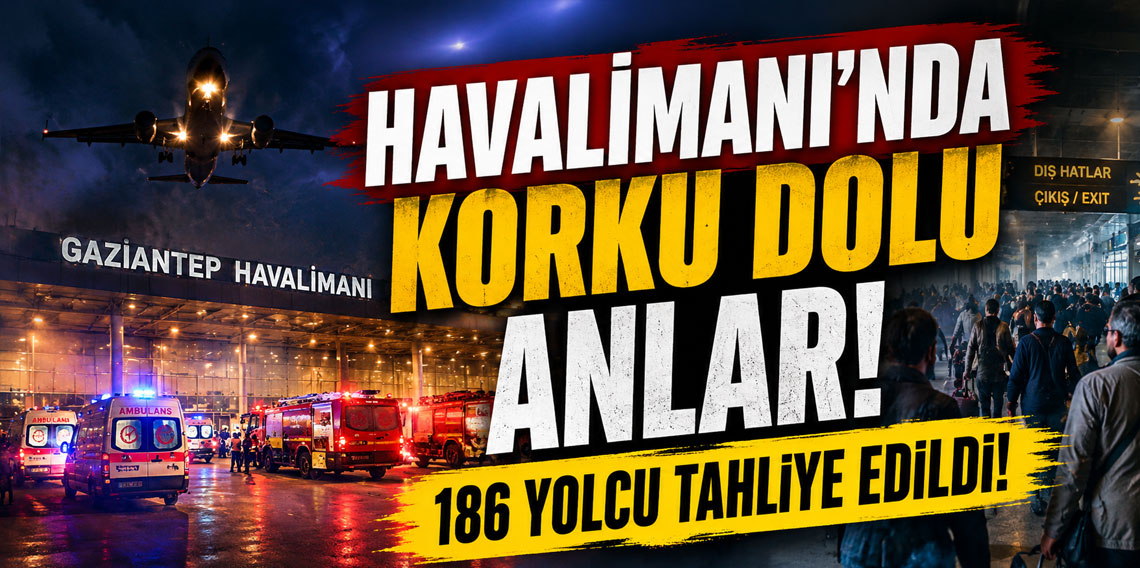Gaziantep'e iniş yapan yolcu uçağının lastiği patladı