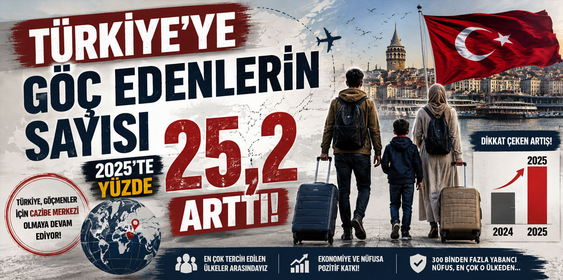 Türkiye'ye göç edenlerin sayısı 2025'te yüzde 25,2 arttı! 300 binden fazla yabancı nüfus, en çok o ülkeden...