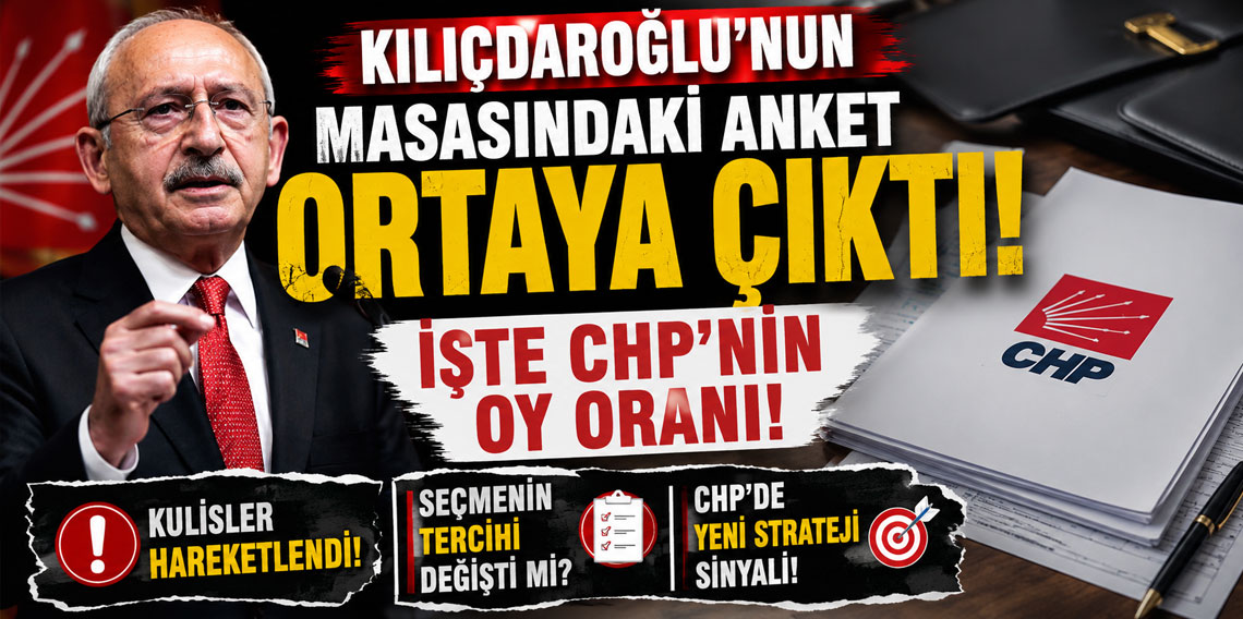 Kılıçdaroğlu'nun masasındaki anket ortaya çıktı! İşte CHP'nin oy oranı!