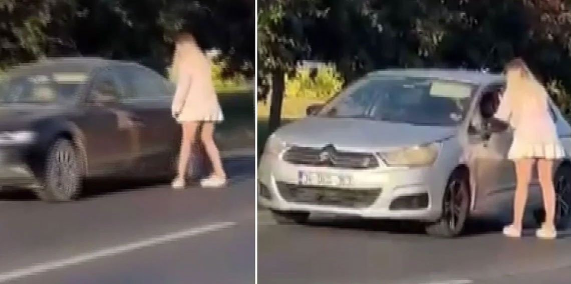E-5'e böyle atladı, trafiği birbirine kattı