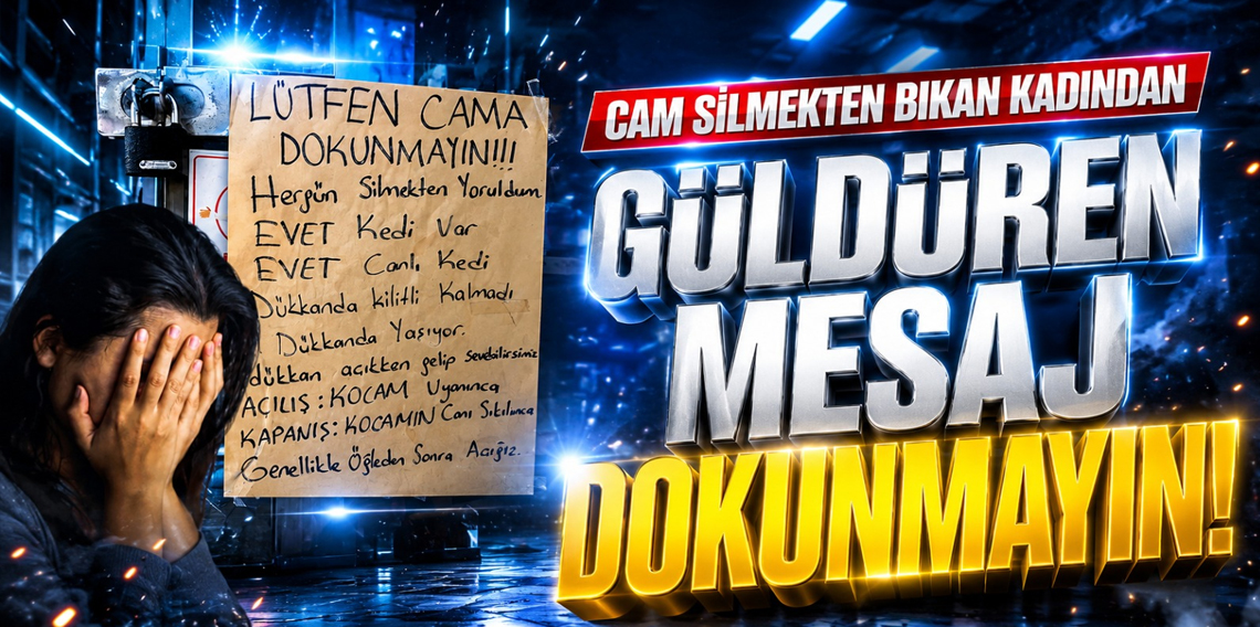 Cam silmekten yorulan kadından güldüren mesaj