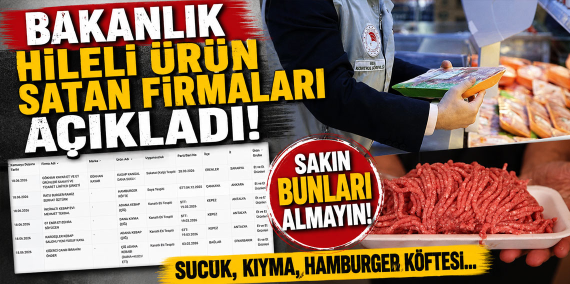 Bakanlık hileli ürün satan firmaları açıkladı! Sakın bunları almayın! Sucuk, kıyma,hamburger köftesi...