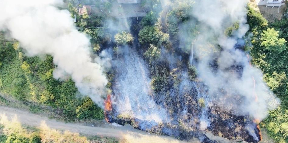Samsun'da korkutan anız yangını