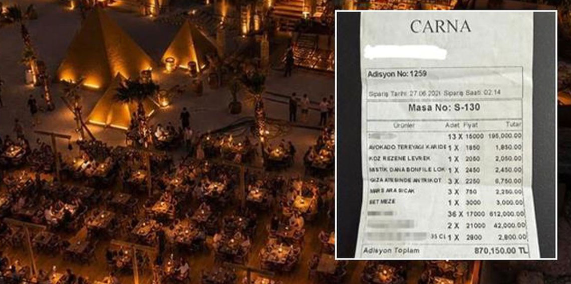 870 bin TL’lik hesap olay oldu, işletme sessizliğini bozdu
