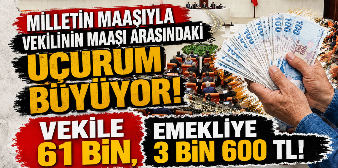 Milletin maaşıyla vekilinin maaşı arasındaki uçurum büyüyor: Vekile 61 bin, emekliye 3 bin 600 TL!