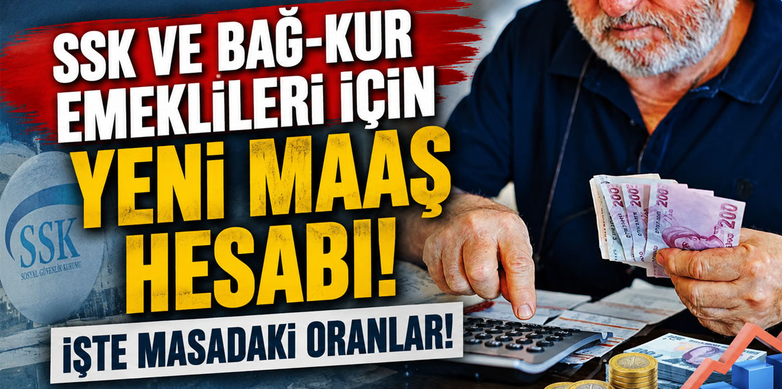 SSK ve Bağ-Kur emeklileri için yeni maaş hesabı! İşte masadaki oranlar!