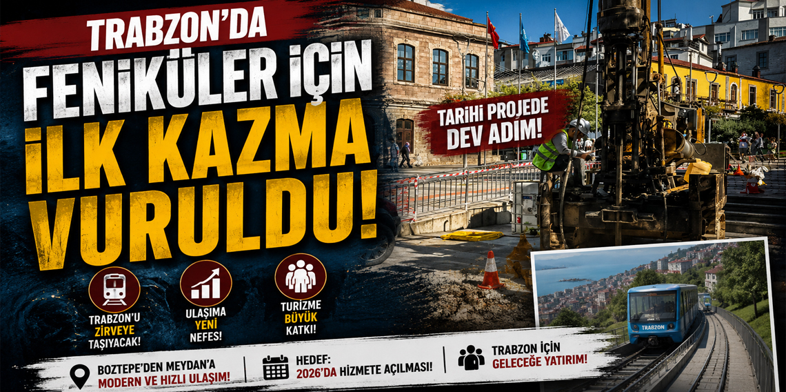 Trabzon'da füniküler hattı için 3 noktada zemin etüdü başladı!