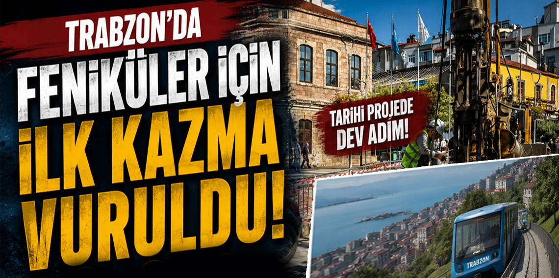Trabzon'da füniküler hattı için 3 noktada zemin etüdü başladı!