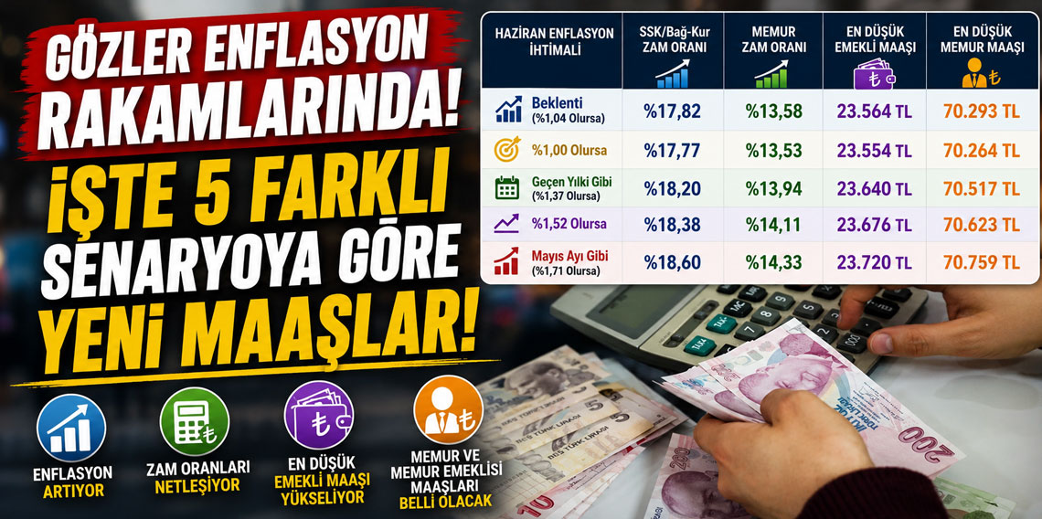 Gözler enflasyon rakamlarında! İşte 5 farklı senaryoya göre yeni maaşlar!