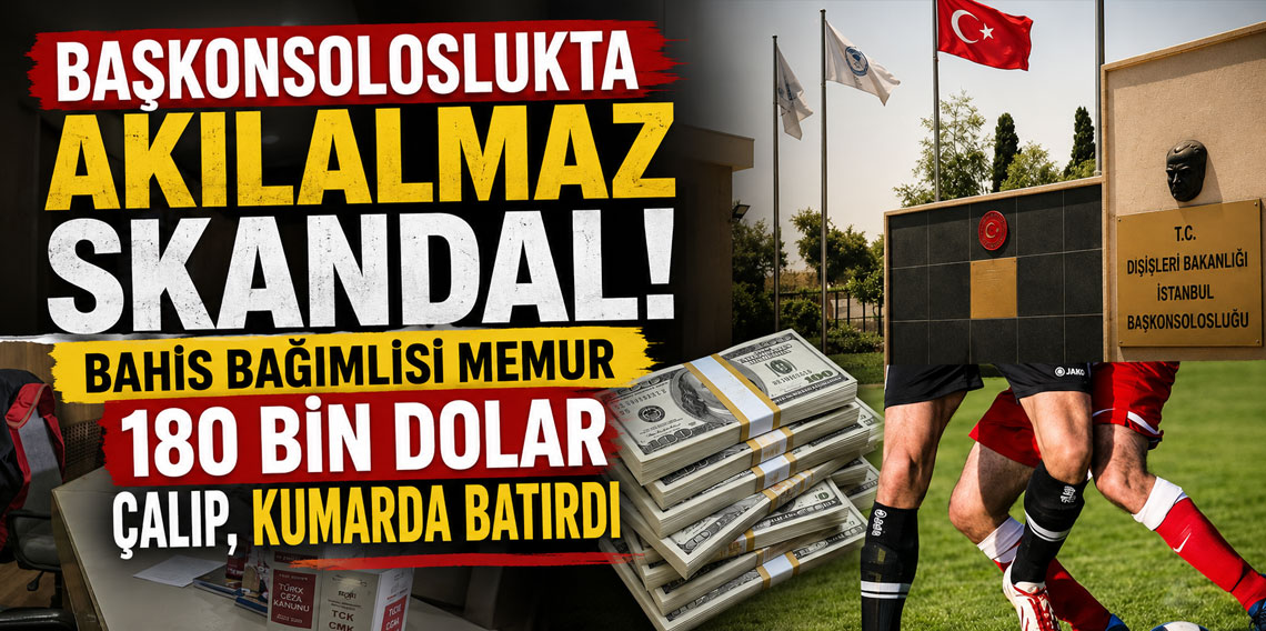 Başkonsoloslukta akılalmaz skandal: Bahis bağımlısı memur 180 bin dolar çalıp, kumarda batırdı