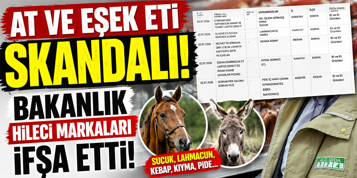 At ve eşek eti skandalı! Bakanlık hileci markaları ifşa etti!
