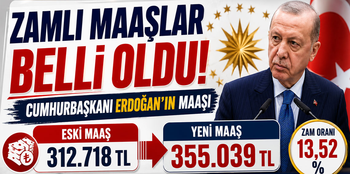 Zamlı maaşlar belli oldu! Cumhurbaşkanı Erdoğan'ın maaşı 312 bin 718 TL’den 354 bin 497’ye yükseldi