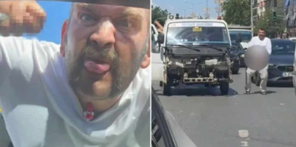 Trafikte iğrenç hareket! Karşısındaki sürücü şoke oldu...