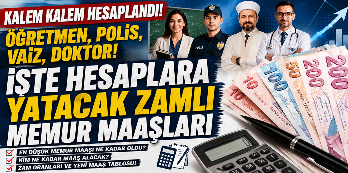 Öğretmen, polis, vaiz, doktor! İşte hesaplara yatacak zamlı memur maaşları