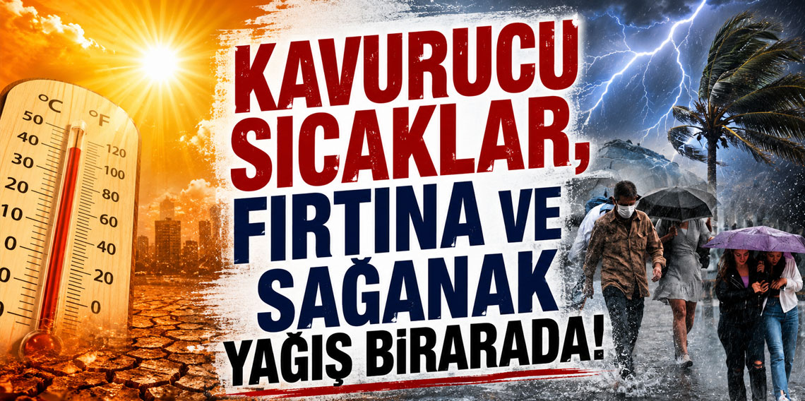 Kavurucu sıcaklar, fırtına ve sağanak yağış birarada!