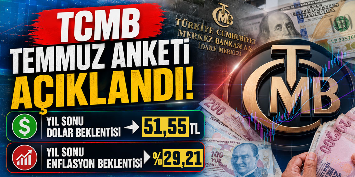 TCMB Temmuz anketi açıklandı: Yıl sonu Dolar ve enflasyon beklentisi belli oldu