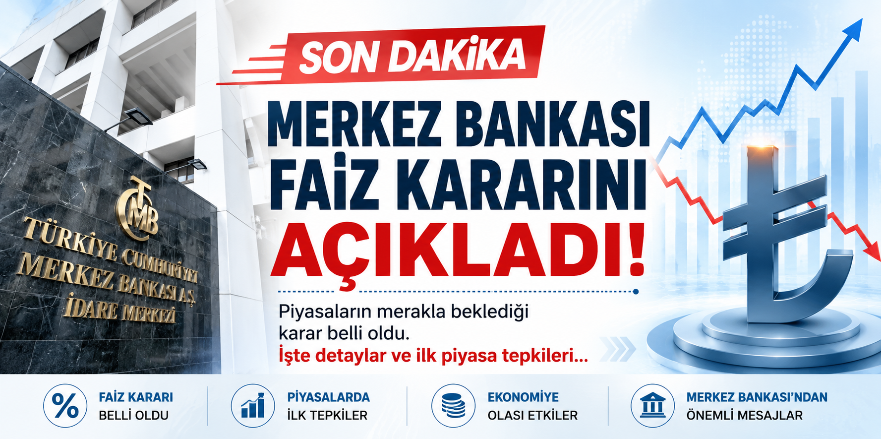Merkez Bankası Faiz Kararını Açıkladı! TCMB Temmuz 2026'da Politika Faizini Yüzde 37'de Sabit Tuttu