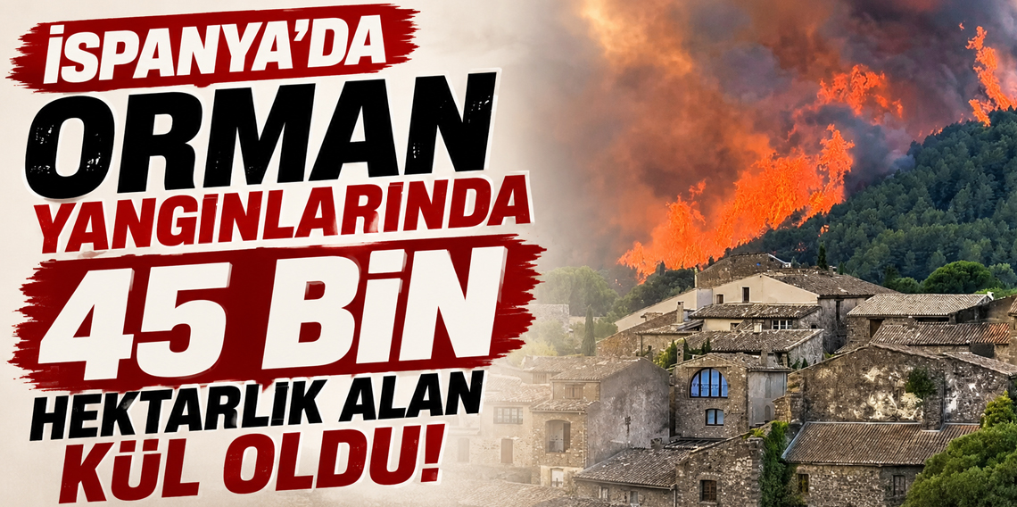 İspanya'daki orman yangınlarında yaklaşık 45 bin hektarlık alan kül oldu