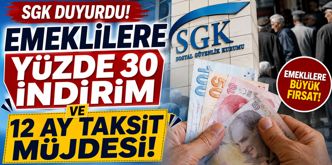 SGK duyurdu! Emeklilere yüzde 30 indirim ve 12 ay taksit müjdesi!