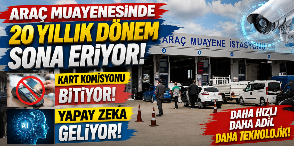 Araç muayenesinde 20 yıllık dönem sona eriyor! Kart komisyonu bitiyor, yapay zeka geliyor