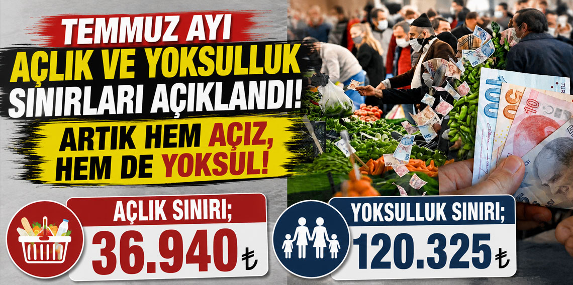 Temmuz ayı Açlık ve Yoksulluk sınırları açıklandı! Artık hem açız, hem de yoksul!