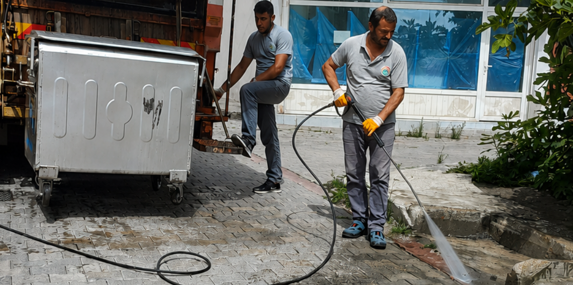 İlkadım’da konteynerlere düzenli temizlik
