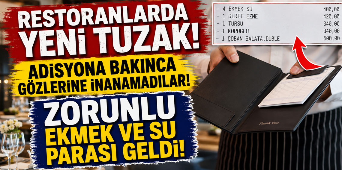 Adisyonda yeni tuzak! Kuver gitti, zorunlu ekmek ve su parası geldi