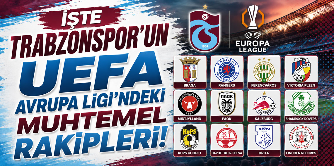İŞTE TRABZONSPOR’UN UEFA AVRUPAPA LİGİ’NDEKİ MUHTEMEL RAKİPLERİ!
