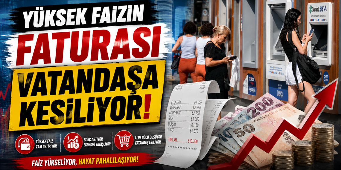 Yüksek faizin faturası vatandaşa kesiliyor!