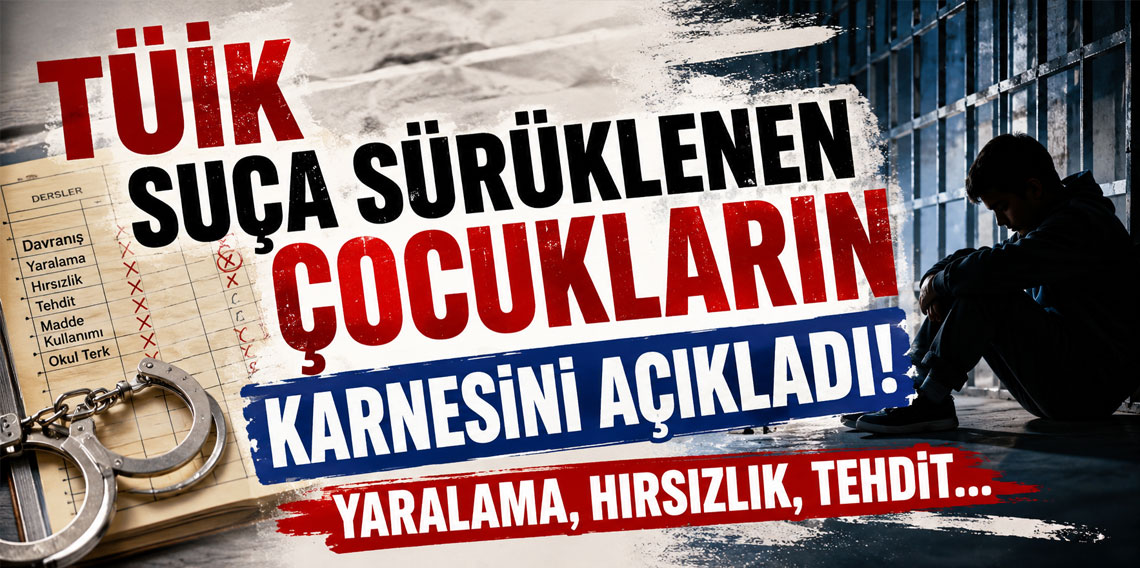 TÜİK suça sürüklenen çocukların karnesini açıkladı: Yaralama, hırsızlık, tehdit…