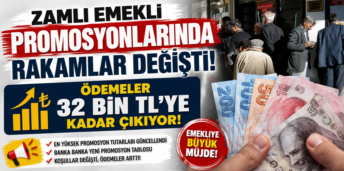 Zamlı emekli promosyonlarında rakamlar değişti! Ödemeler 32 bin TL'ye kadar çıkıyor