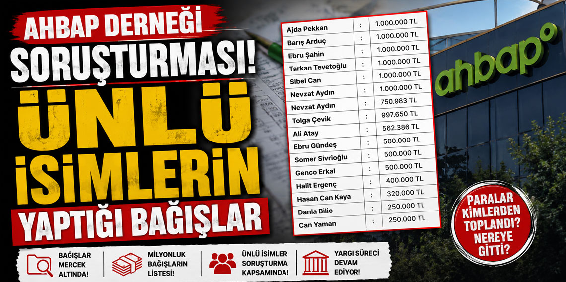 Ahbap Derneği soruşturması: Ünlü isimlerin yaptığı bağışlar