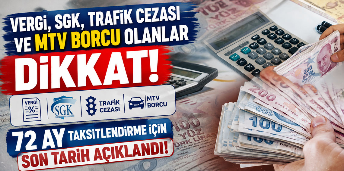 Vergi, SGK, trafik cezası ve MTV borcu olanlar dikkat! 72 ay taksitlendirme için son tarih açıklandı