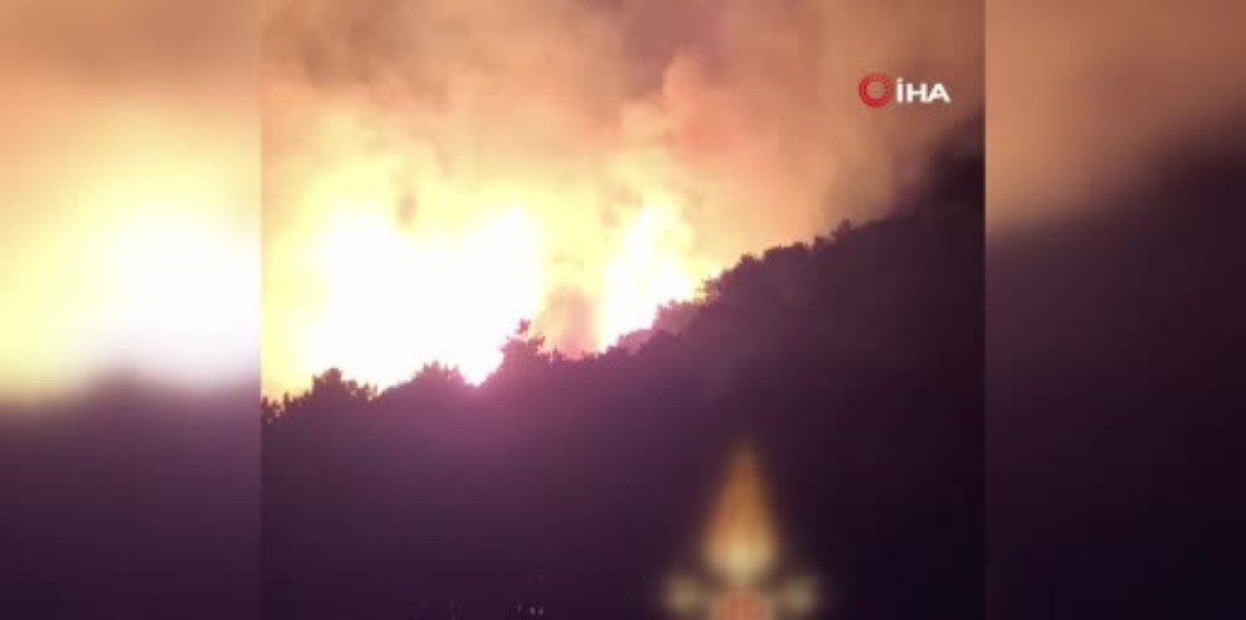 İtalya'nın Garda Gölü yakınlarında orman yangını