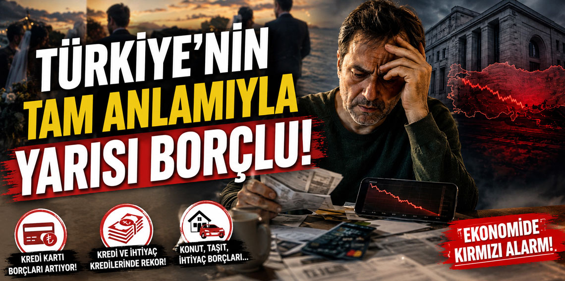 Türkiye'nin tam anlamıyla yarısı borçlu!