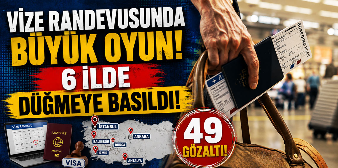Vize randevusunda büyük oyun! 6 ilde düğmeye basıldı: 49 gözaltı