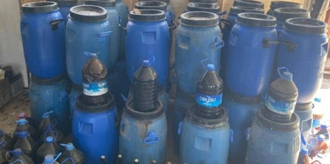 Samsun'da 37 litre el yapımı sahte içki ele geçirildi
