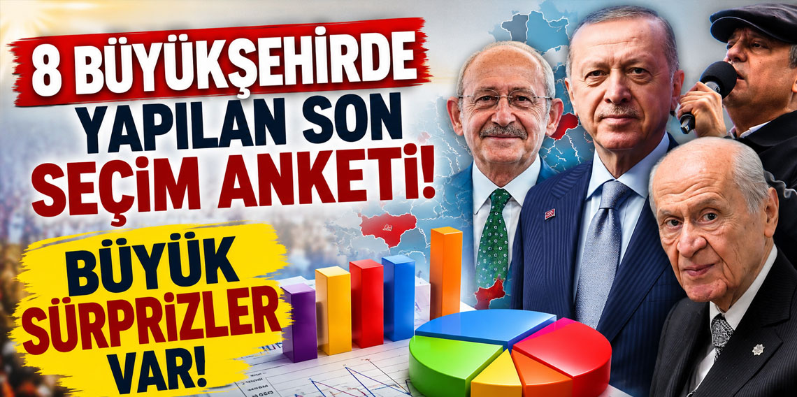 8 büyükşehirde yapılan son seçim anketi! Büyük sürprizler var