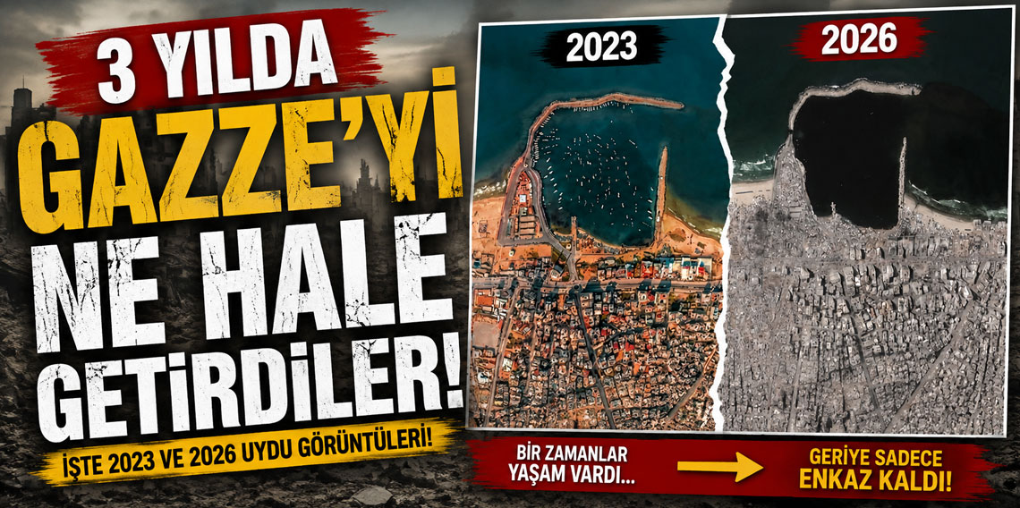 Gazze'de 3 yılda yaşanan yıkımın boyutu görüntülendi