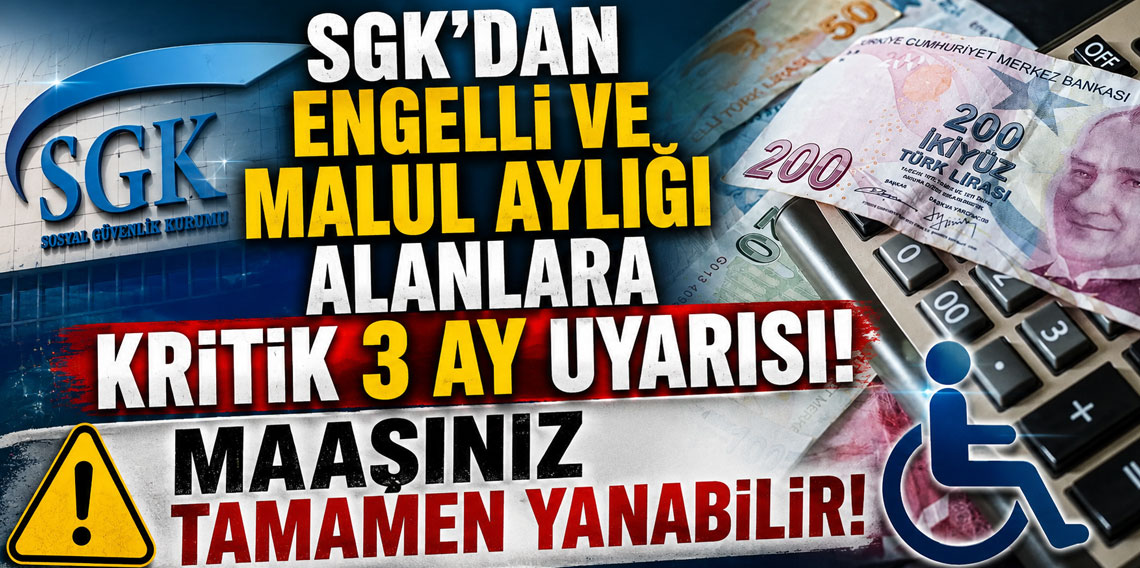 SGK'dan engelli ve malul aylığı alanlara kritik 3 ay uyarısı: Maaşınız tamamen yanabilir!