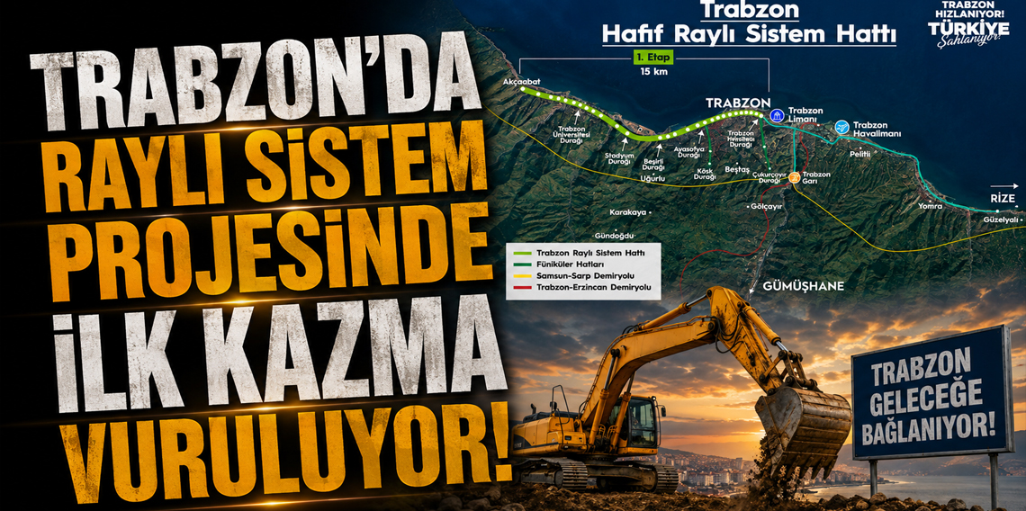 Trabzon'da Raylı Sistem İçin İlk Kazma Vuruluyor