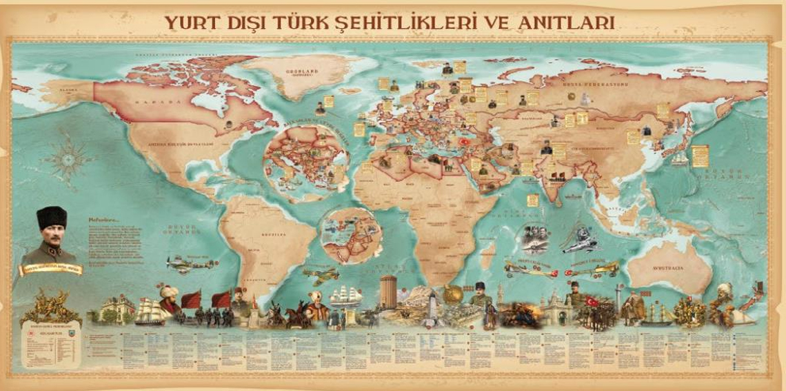 Yurtdışındaki Türk şehitlikleri ve anıtları tek haritada buluştu